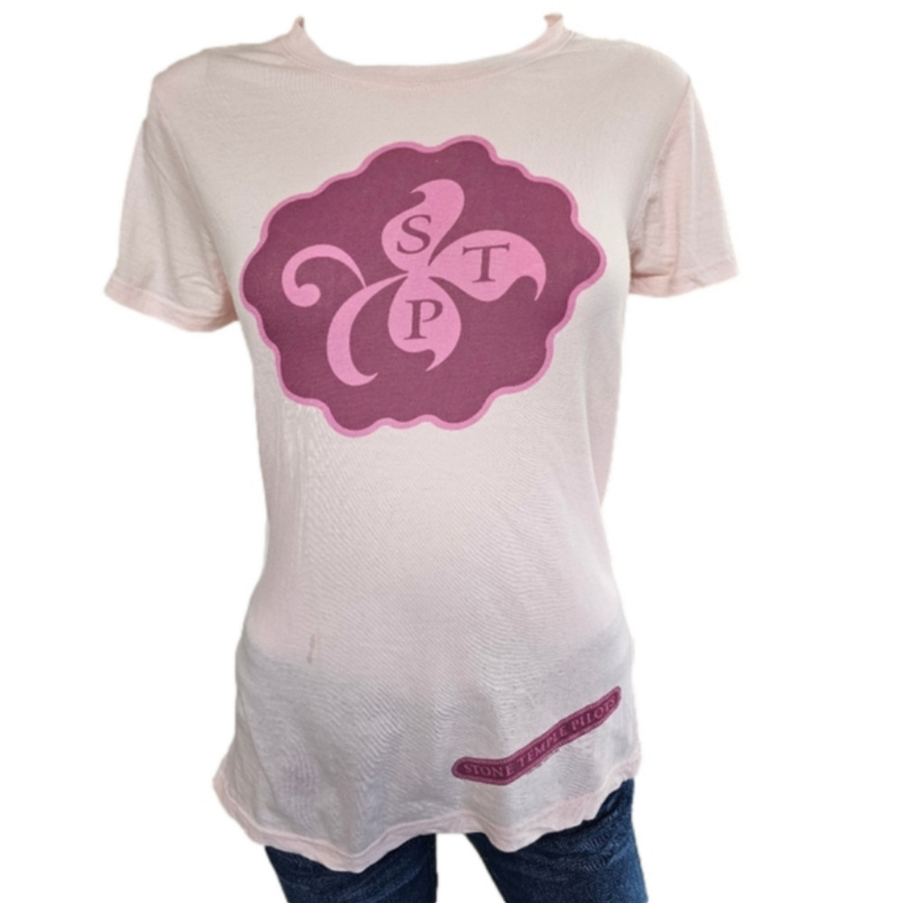 Girly Fine Jersey Stone Temple Pilots Pink Short Sleeve Tee Size L/XL